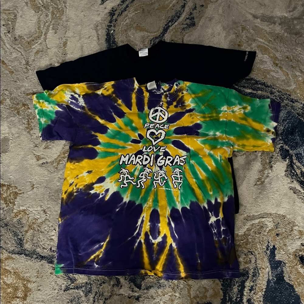 Navy and Tie Dye Cotton T-shirts